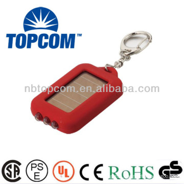 mini solar power rechargeable flashlight keychain